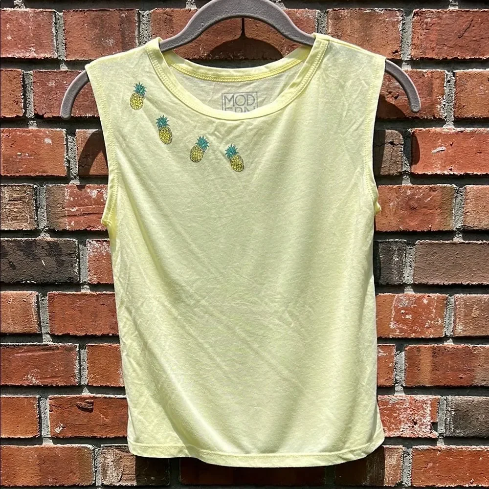 Modern Lux Yellow Pineapple Tank Top